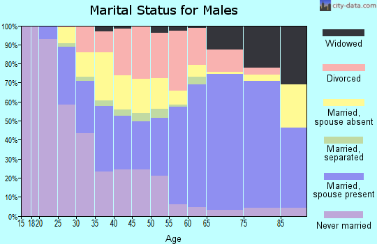 Zip code 77340 marital status for males