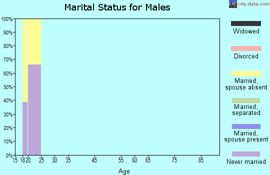 Zip code 77341 marital status for males