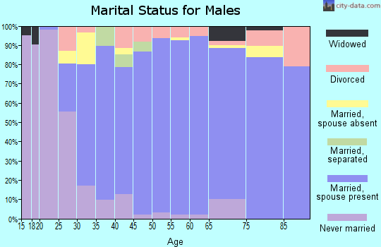 Zip code 77345 marital status for males