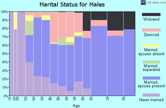 Zip code 77357 marital status for males
