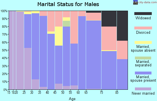 Zip code 77418 marital status for males