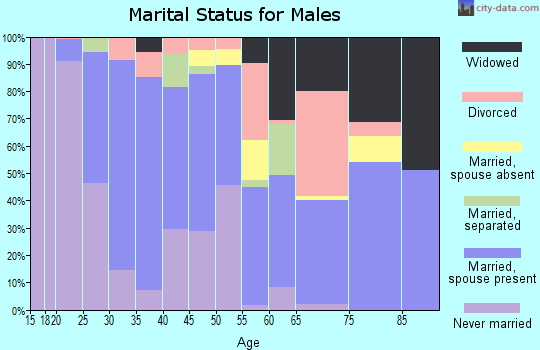 Zip code 77423 marital status for males