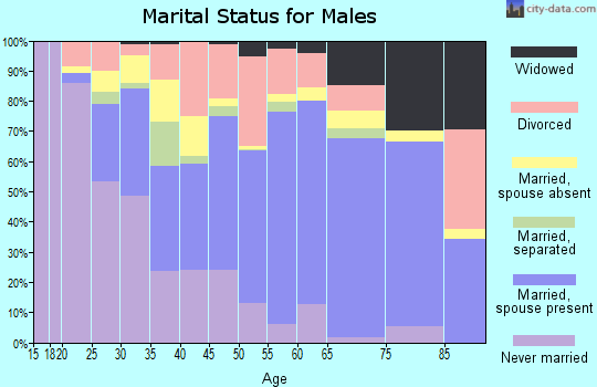 Zip code 77515 marital status for males
