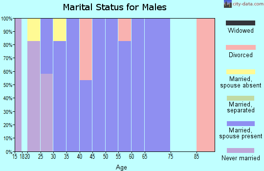 Zip code 77519 marital status for males