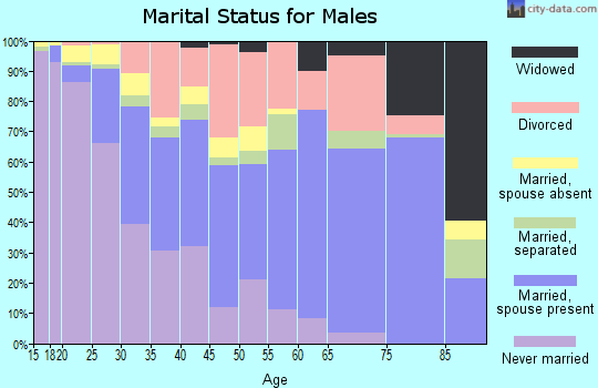 Zip code 77551 marital status for males