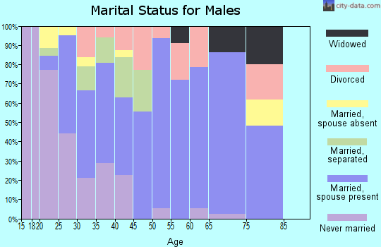 Zip code 77562 marital status for males