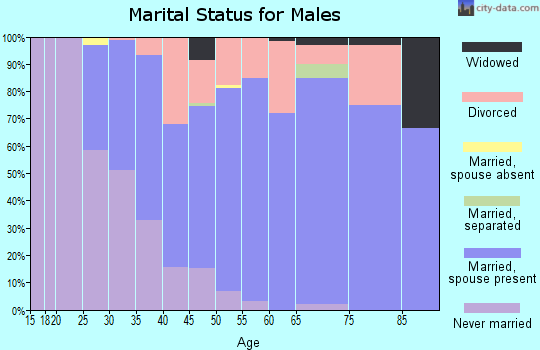 Zip code 77565 marital status for males