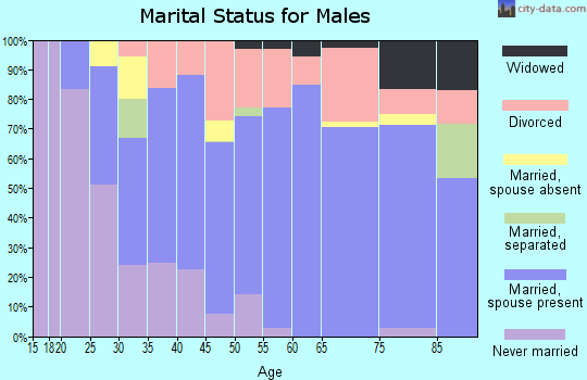 Zip code 77619 marital status for males