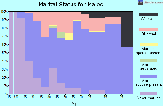 Zip code 77627 marital status for males