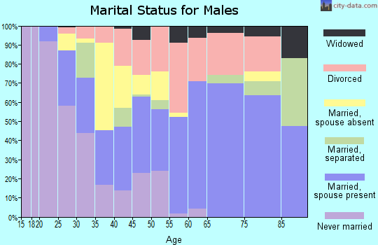 Zip code 77807 marital status for males