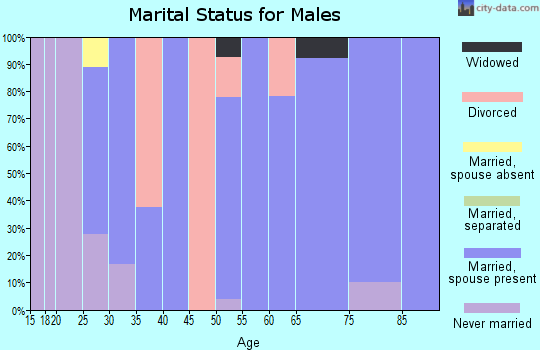 Zip code 77990 marital status for males