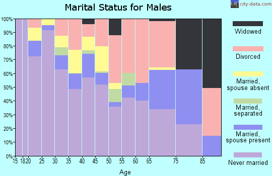 Zip code 78401 marital status for males