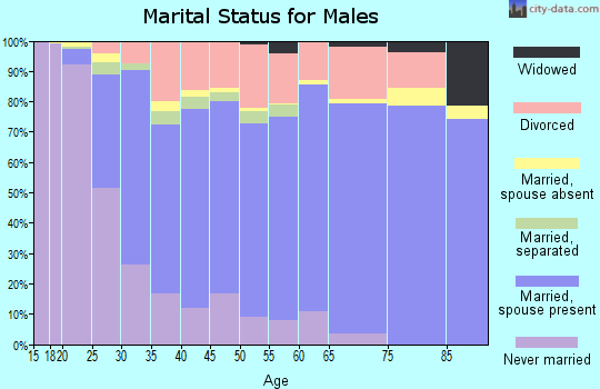 Zip code 78664 marital status for males
