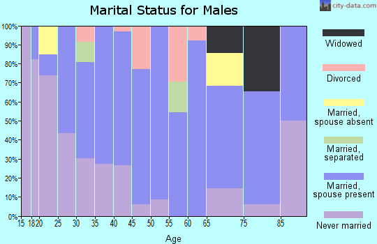 Zip code 79009 marital status for males