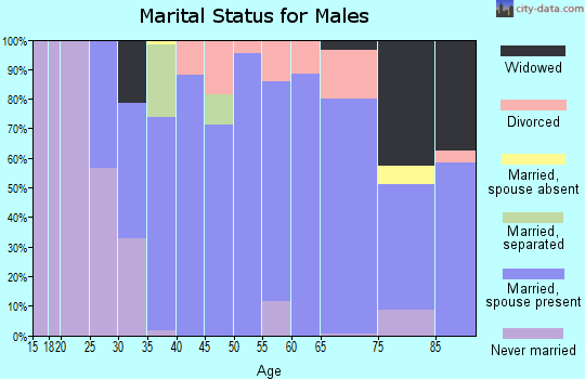 Zip code 79068 marital status for males
