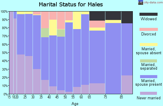 Zip code 79070 marital status for males