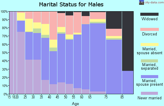 Zip code 79072 marital status for males