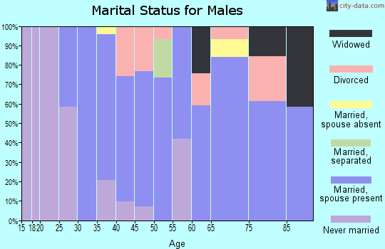 Zip code 79092 marital status for males