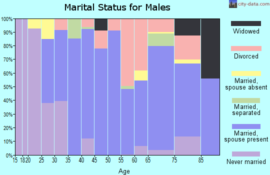 Zip code 79364 marital status for males