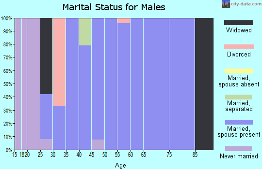 Zip code 79366 marital status for males
