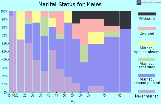 Zip code 79370 marital status for males