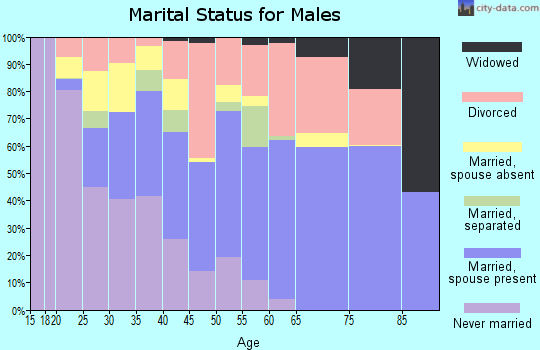 Zip code 79403 marital status for males
