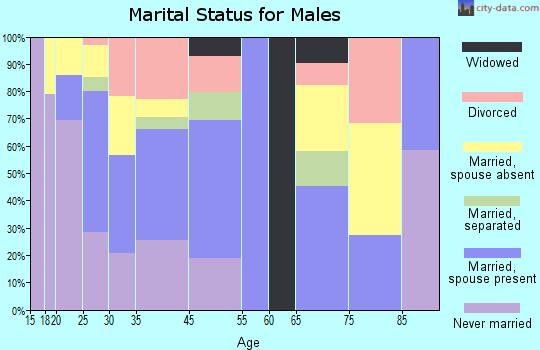 Zip code 79405 marital status for males