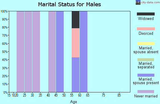 Zip code 79754 marital status for males