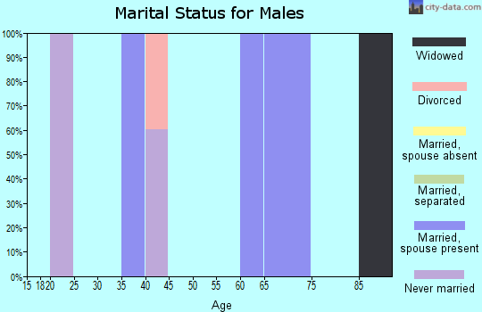 Zip code 79780 marital status for males