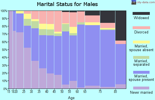 Zip code 79925 marital status for males
