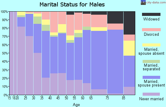 Zip code 80012 marital status for males