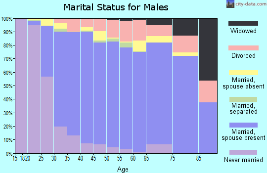 Zip code 80015 marital status for males