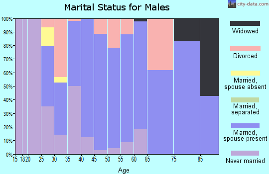 Zip code 80102 marital status for males