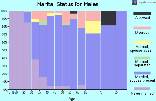 Zip code 80107 marital status for males