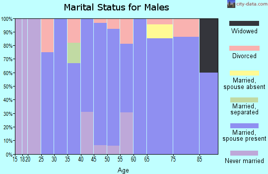 Zip code 80116 marital status for males