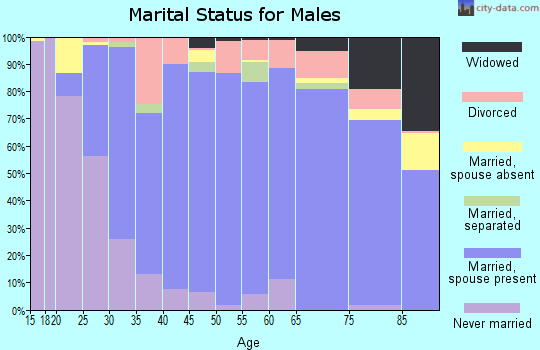 Zip code 80121 marital status for males