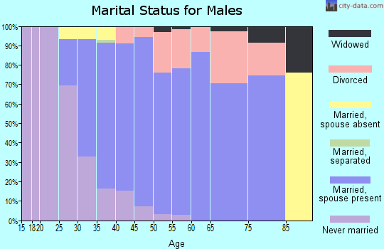 Zip code 80124 marital status for males