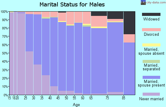 Zip code 80127 marital status for males