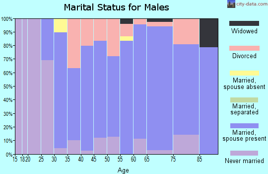 Zip code 80534 marital status for males