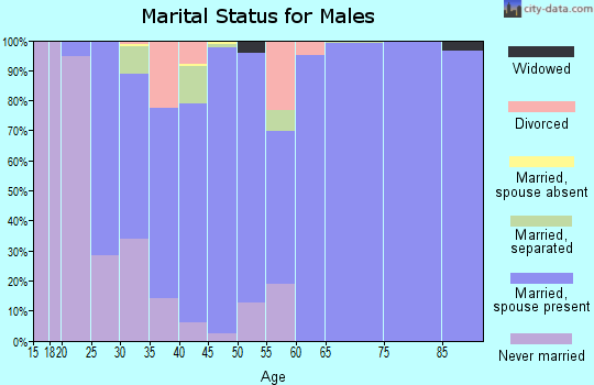 Zip code 80549 marital status for males