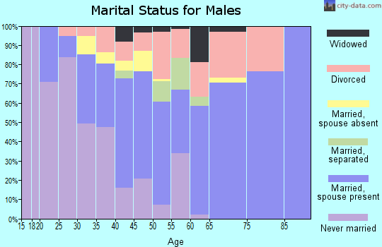 Zip code 80642 marital status for males