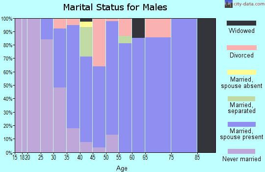 Zip code 80644 marital status for males