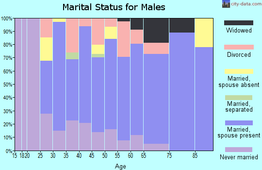 Zip code 80645 marital status for males