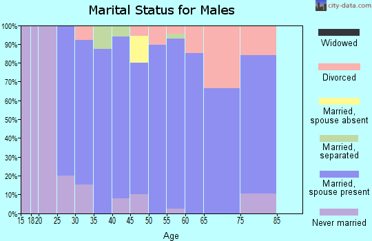 Zip code 80648 marital status for males