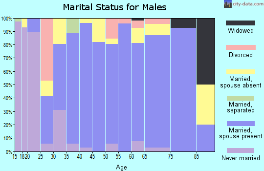Zip code 80654 marital status for males