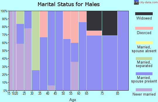 Zip code 80733 marital status for males