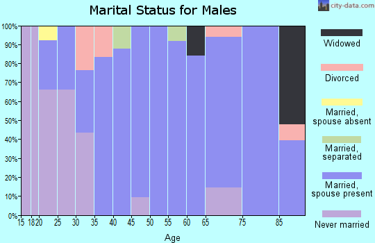 Zip code 80734 marital status for males