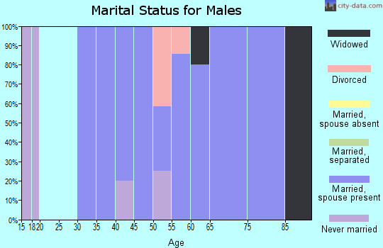 Zip code 80812 marital status for males