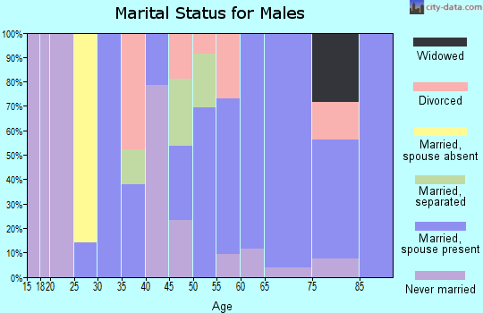 Zip code 80815 marital status for males