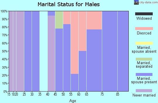 Zip code 80834 marital status for males
